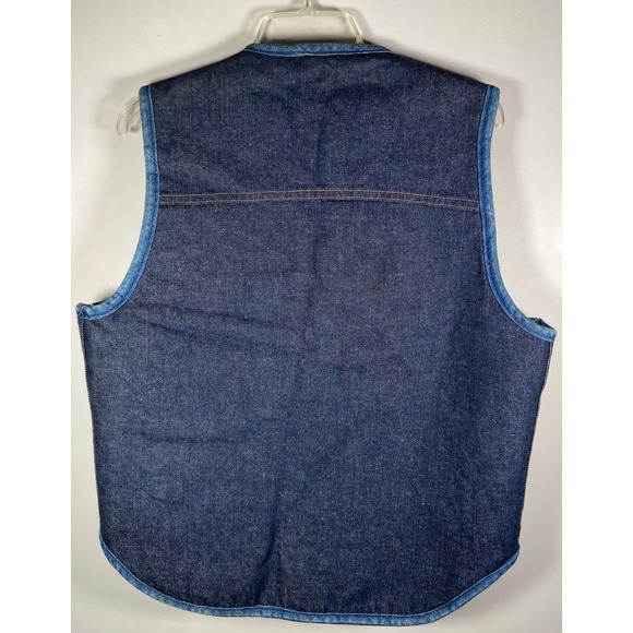 Vintage Carhartt Denim Sherpa Vest Mens Large Workwear Trucker Lined - Picture 2 of 15